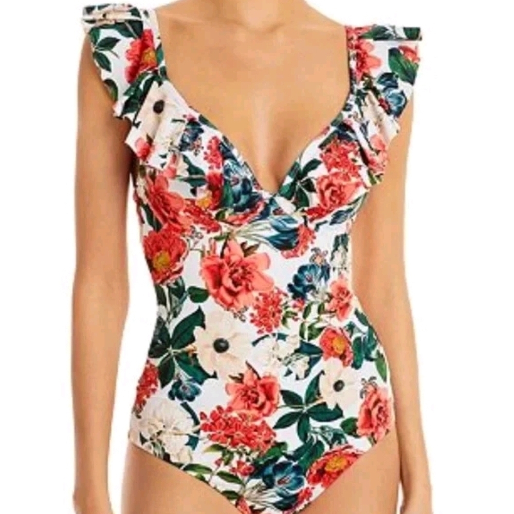 Vilebrequin Floral One Piece Swimsuit - Red, Green, White